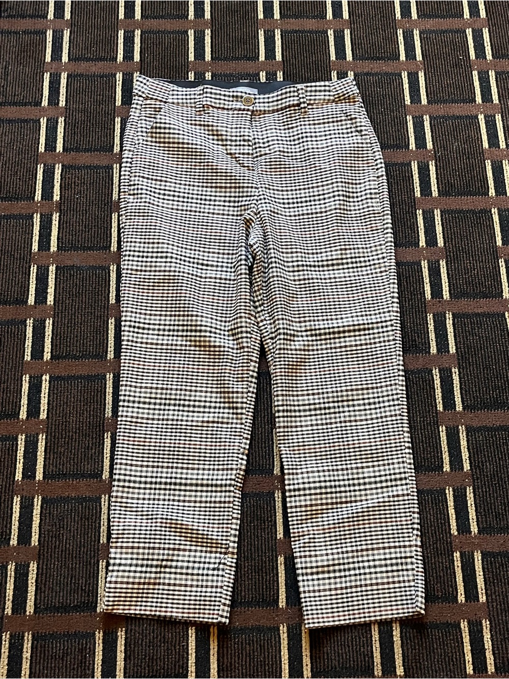 Women’s Maurice’s Plaid Pants Dress Casual Medium M Tan  Summer Spring 1121